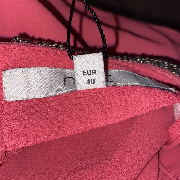 Next pink sleeveless beaded neckline ruffle blouse size 12 - Picture 8 of 10